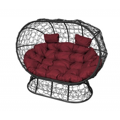 Диван с ротангом на подставке ''Лежебока'' Чёрный / Под заказ